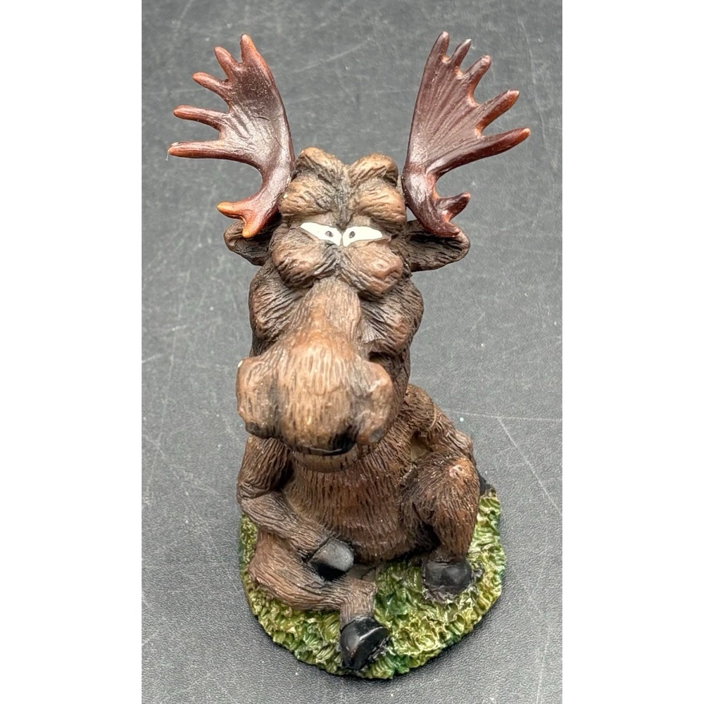 Vtg Moose Bobblehead HTF Woodsy Mountains Decor